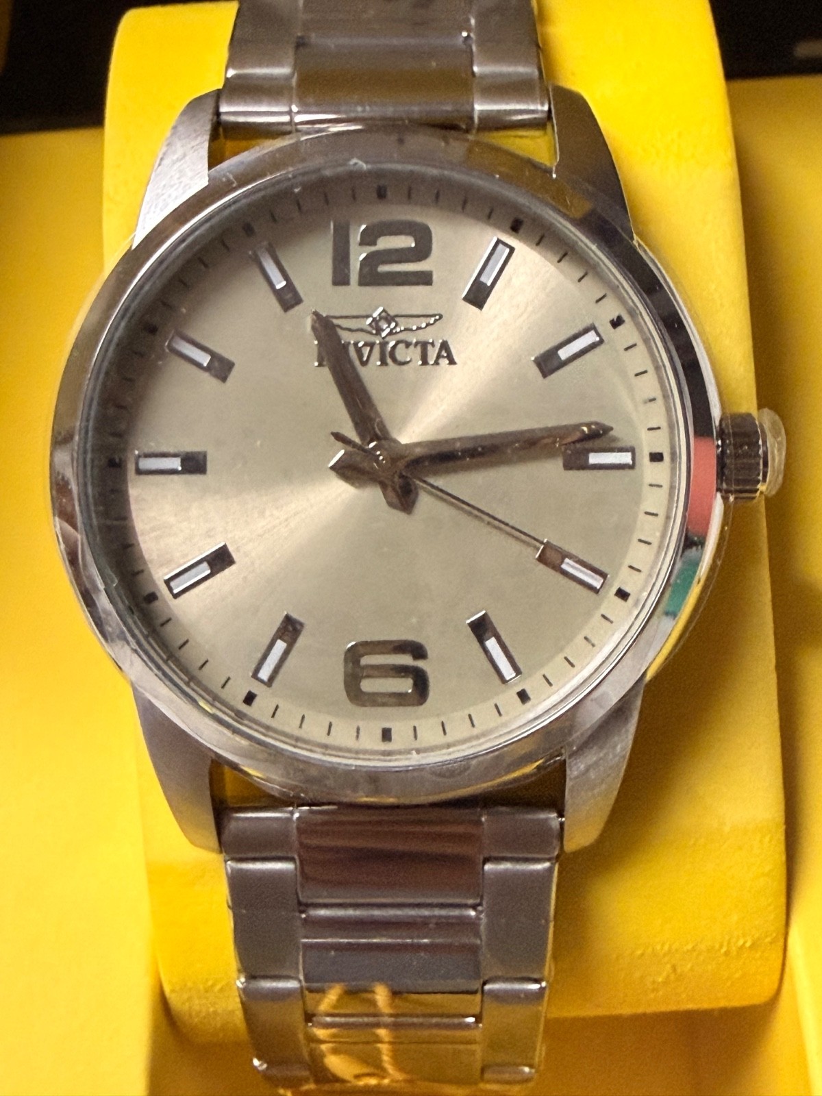Invicta Men’s Watch Celestial Ivory Dial Silver Stainless Steel Bracelet 48492