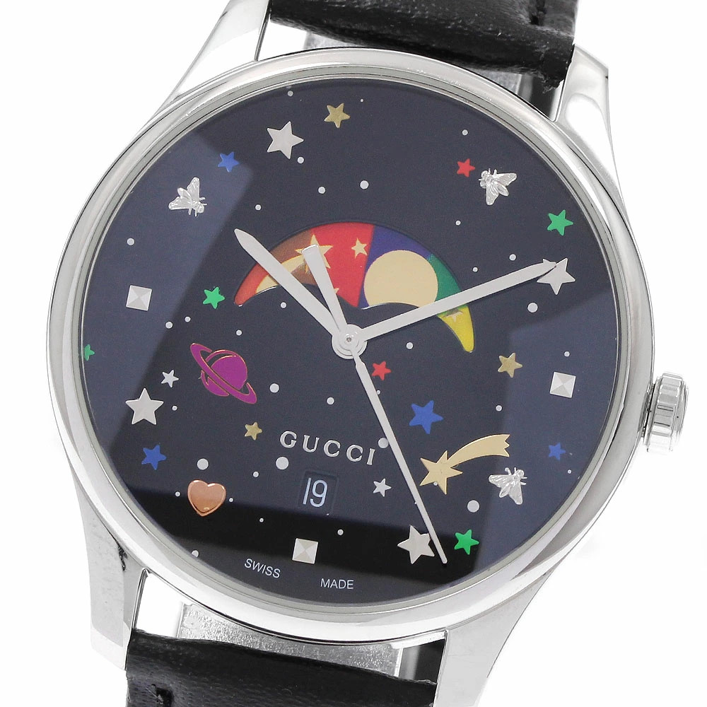 GUCCI G Timeless 126.4 Moon Phase Lady Quartz Watch NIB Box & Papers #S510125