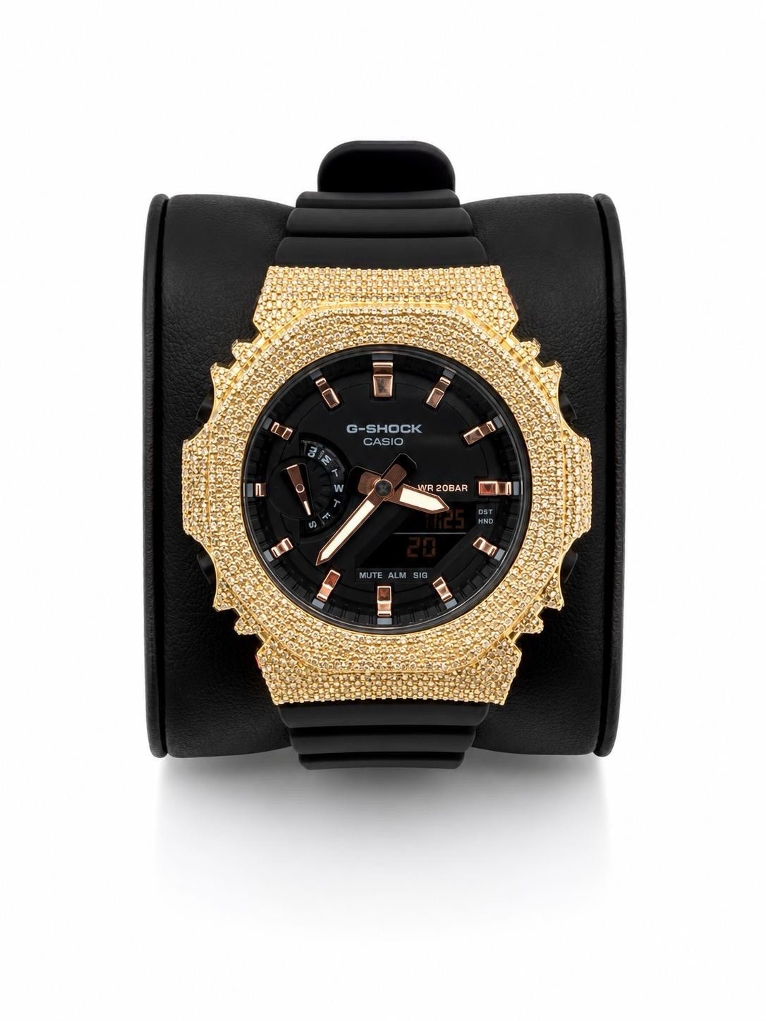 G-SHOCK Natural Diamonds Black Resin Band Wristwatch with Original Box