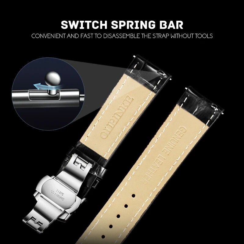 Automatic Mechanical Watch Men’s Waterproof Luxury Men Leather Strap