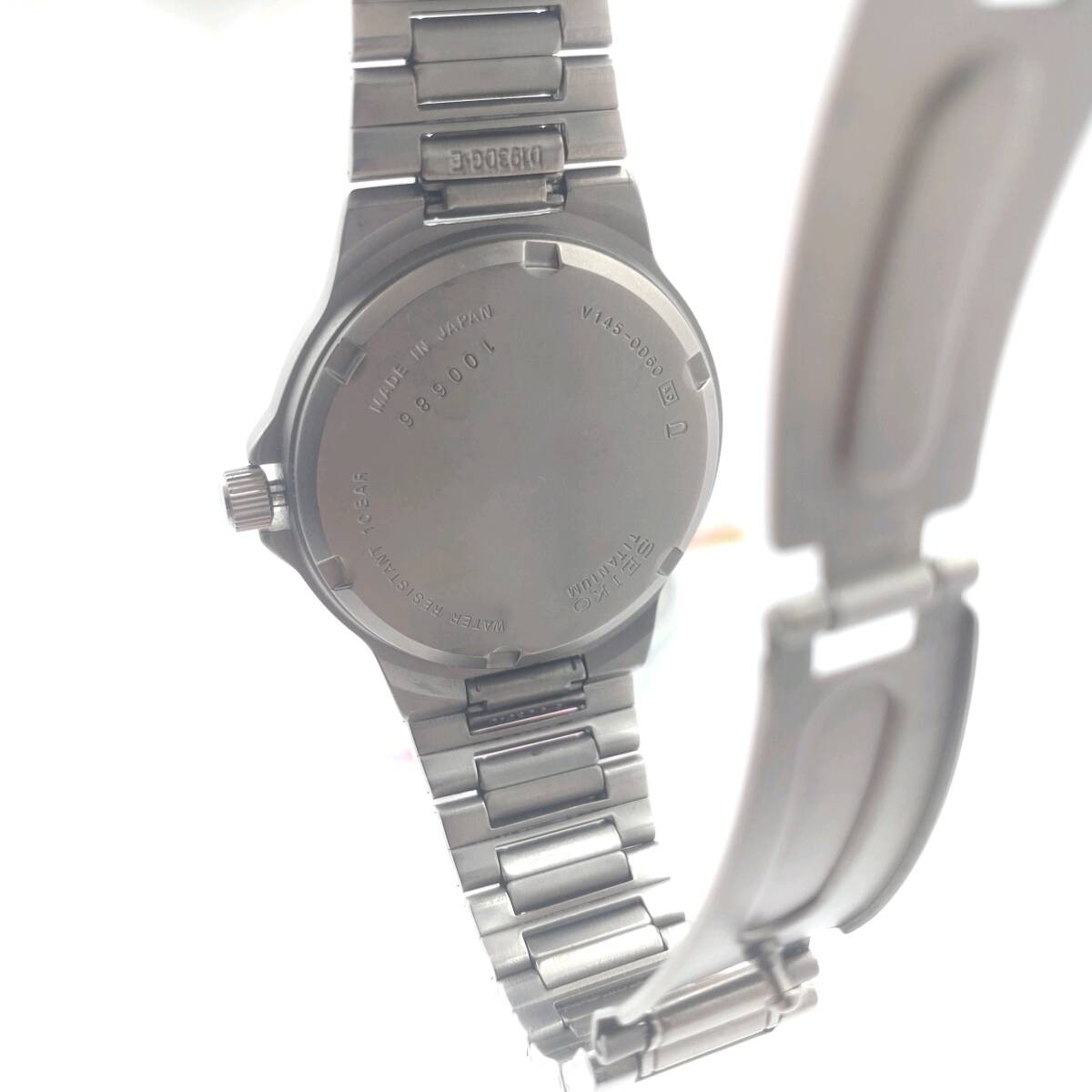 Seiko Solar Titanium Men’s Watch Working Order 80mm Band Authentic