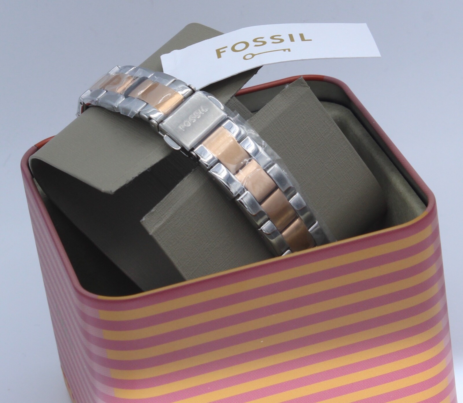 NEW AUTHENTIC FOSSIL RYE MULTIFUNCTION SILVER ROSE GOLD WOMEN’S BQ3761 WATCH
