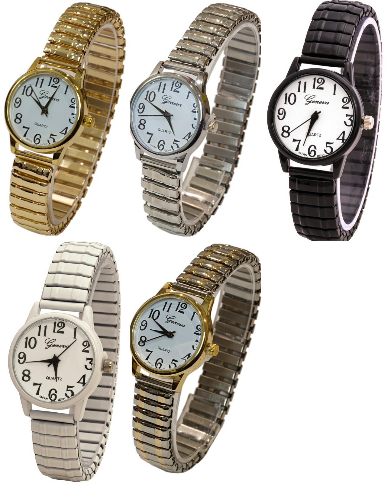 Blekon Collection Fashion Japanese Quartz Stretch Bracelet 28mm Case Women Watch