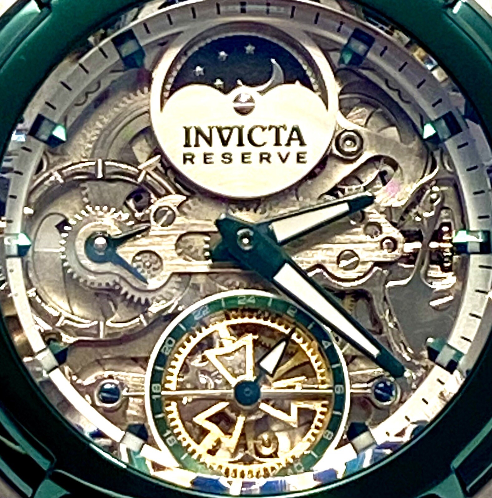 X-WING Auto | Green & Silvertn Bracelet | Day/Night, DUAL TIME | Invicta Watch