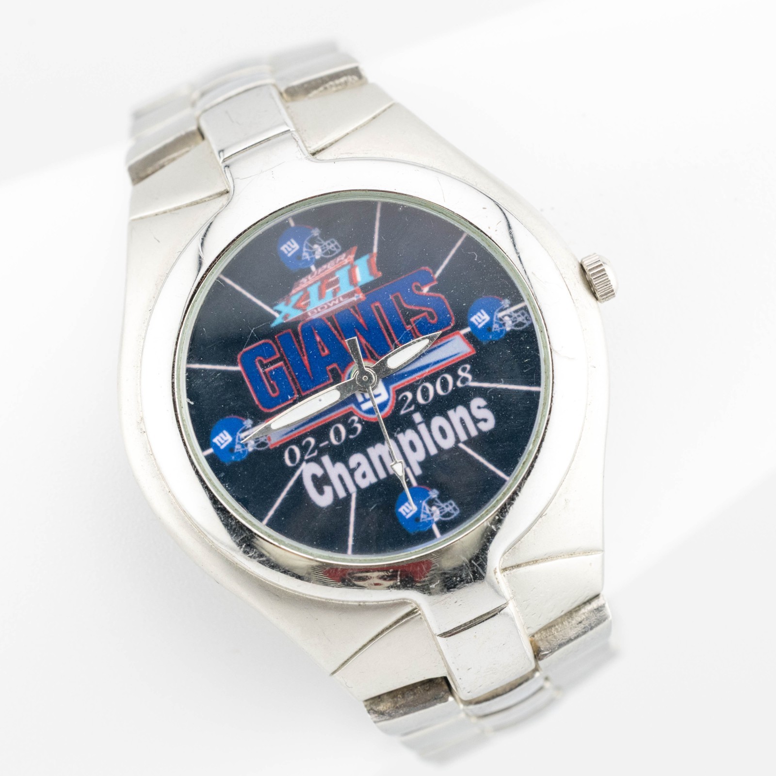 XLII Glants Champions Three-Hand Quartz Analog Men’s Watch Sz. 8″ New Battery