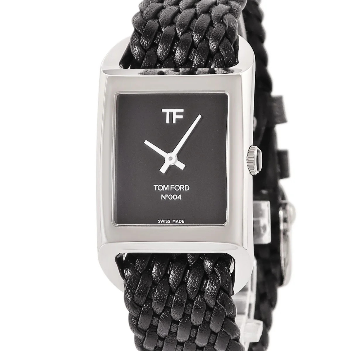 TOM FORD N.004 TF0120256687 Stainless Steel Leather 27mm Black Dial 2025 #HDW552