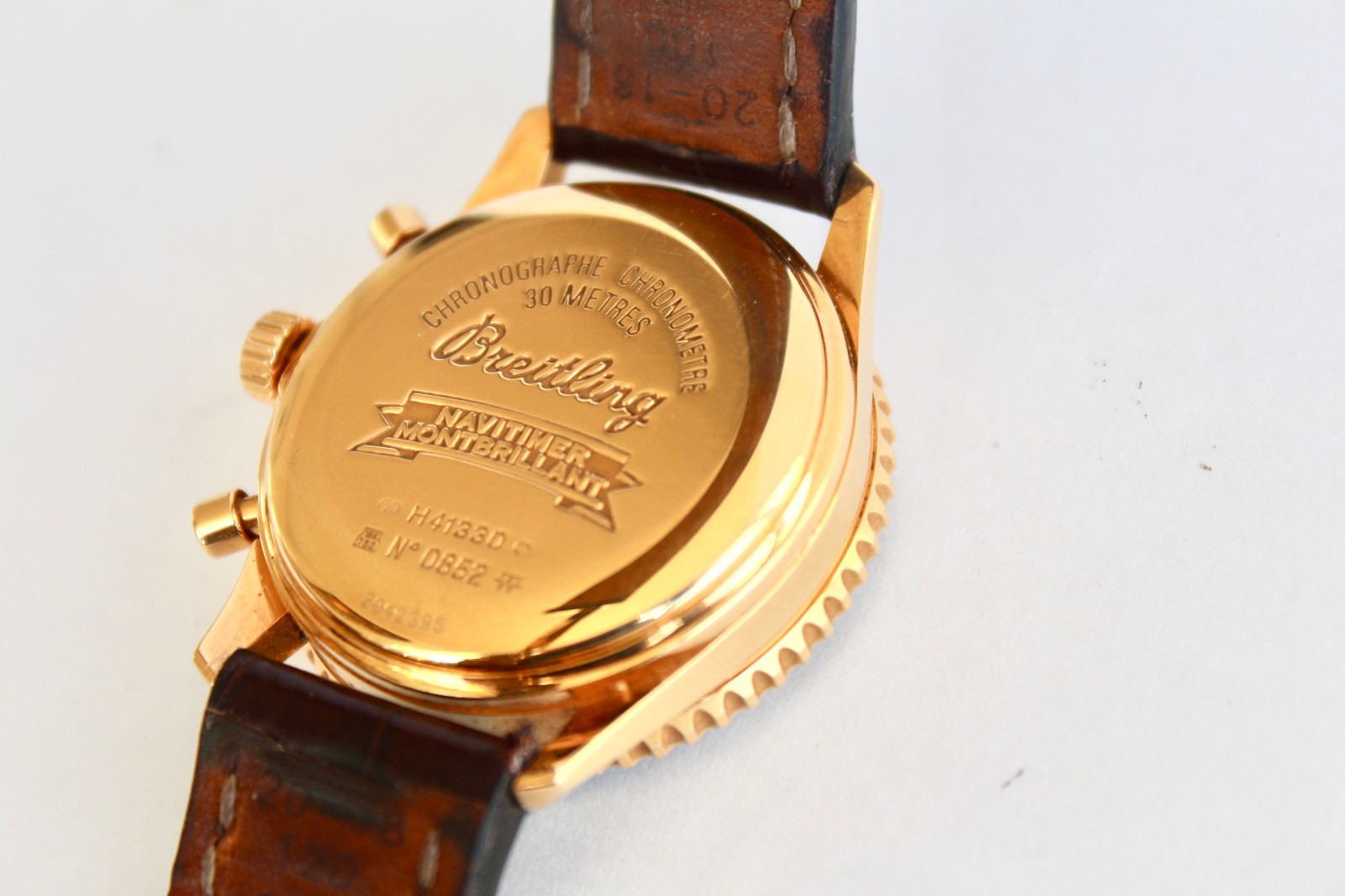 BREITLING Watch SOLID GOLD H41330 NAVITIMER MONTBRILLANT, DEPLOYMENT CLASP, WOW!