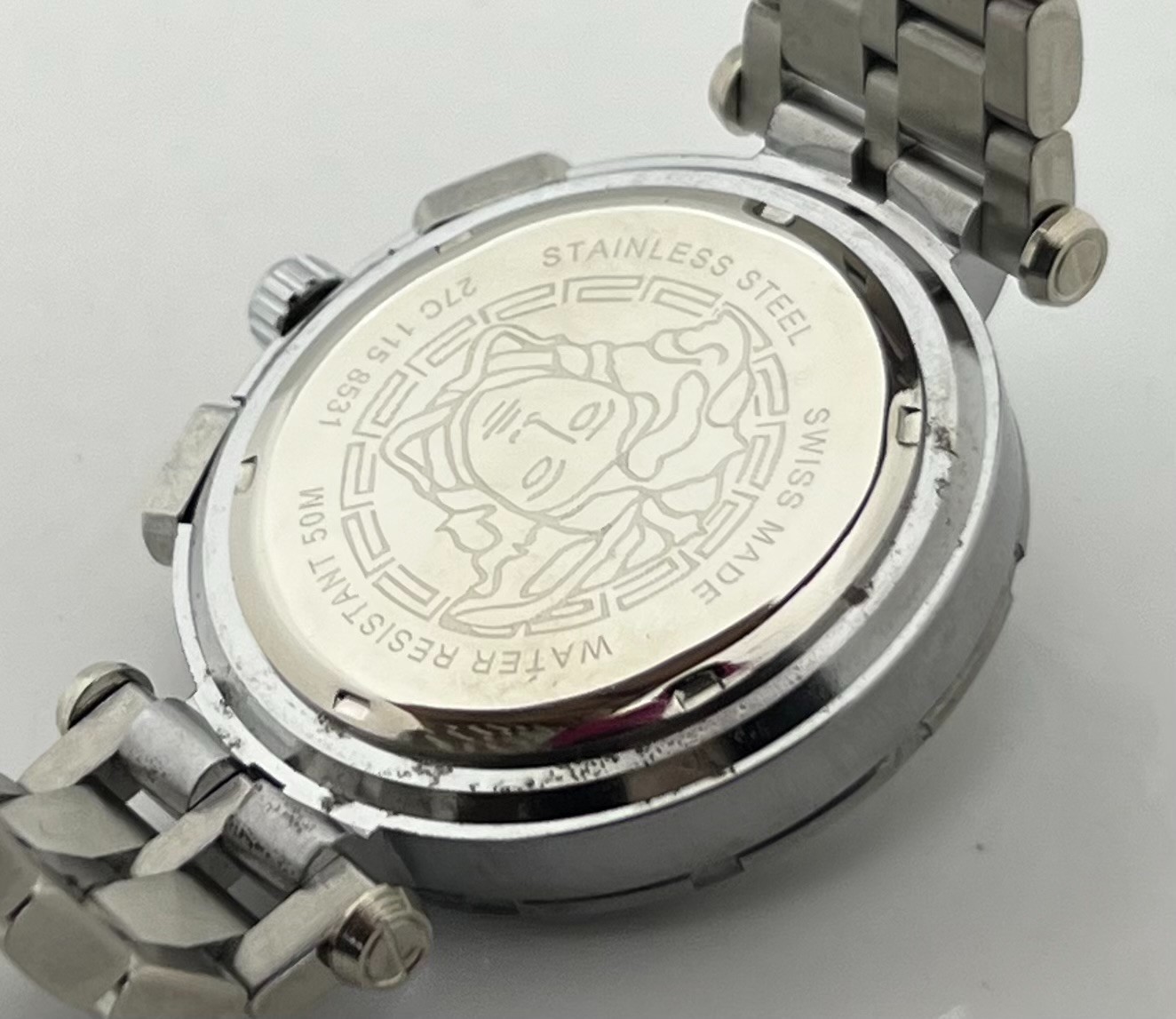 Premium Men’s Versace Greca Chronograph White Dial Date Working Wristwatch