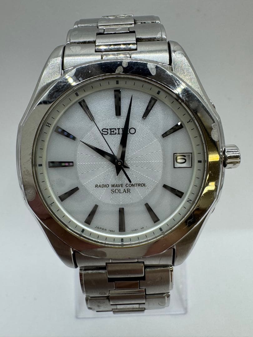 SEIKO Dolce 7B52-0AB0 Solar Radio Controlled Stainless Steel Silver Dial Radio