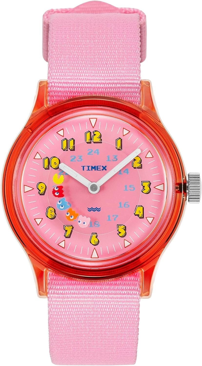 Timex Pac-Man Collaboration Camper TW2V93900 Quartz 30mm Wrist Watch PINK
