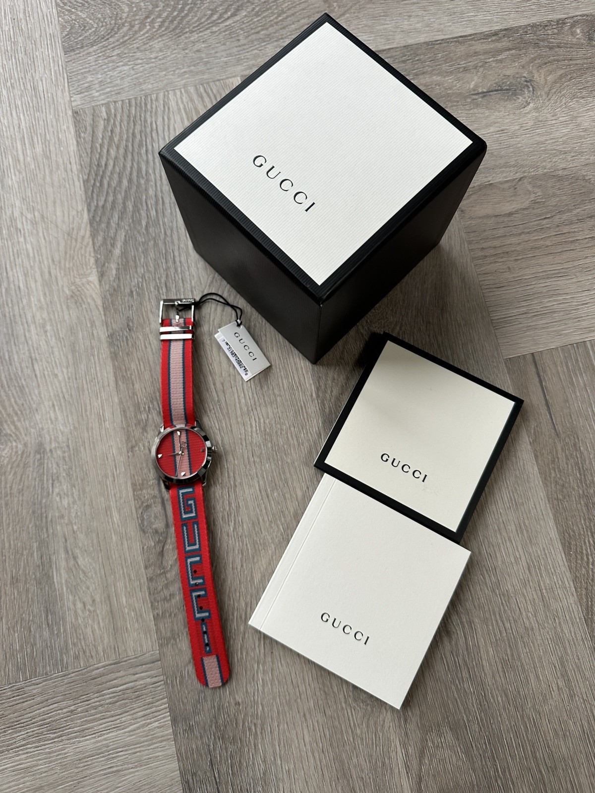 Gucci G-Timeless Stainless Steel Nylon Strap Watch YA1264070 -Brand New RRP £590
