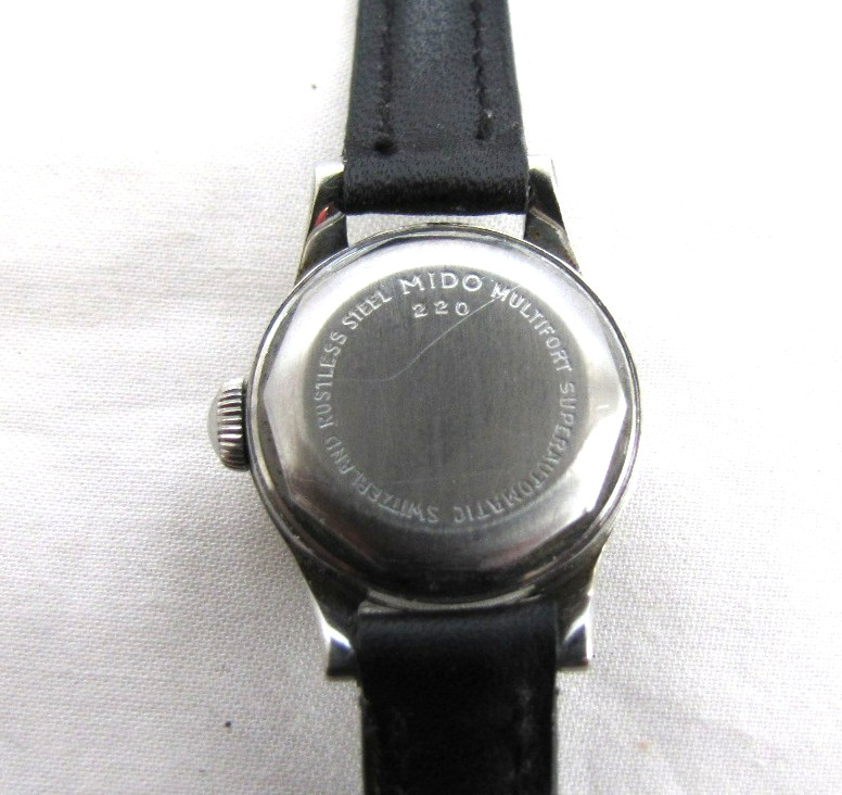 MIDO MULTIFORT SUPERAUTOMATIC ALL SS SCREWBACK WP MOD 707 17J MILIT DIAL WOMEN’S
