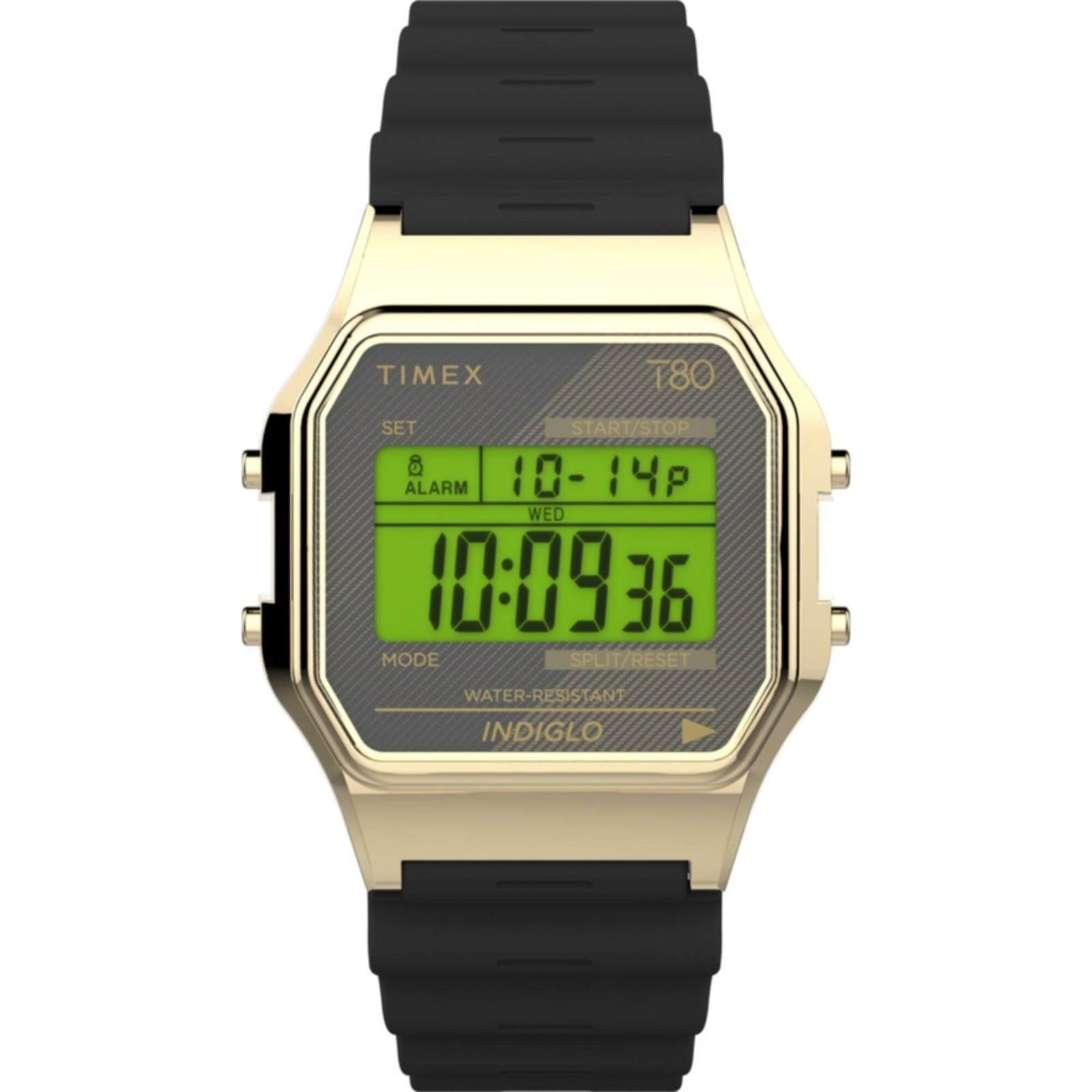 Timex Women’s Watch T80 Black Resin Strap Chronograph Digital Dial TW2V41000YB
