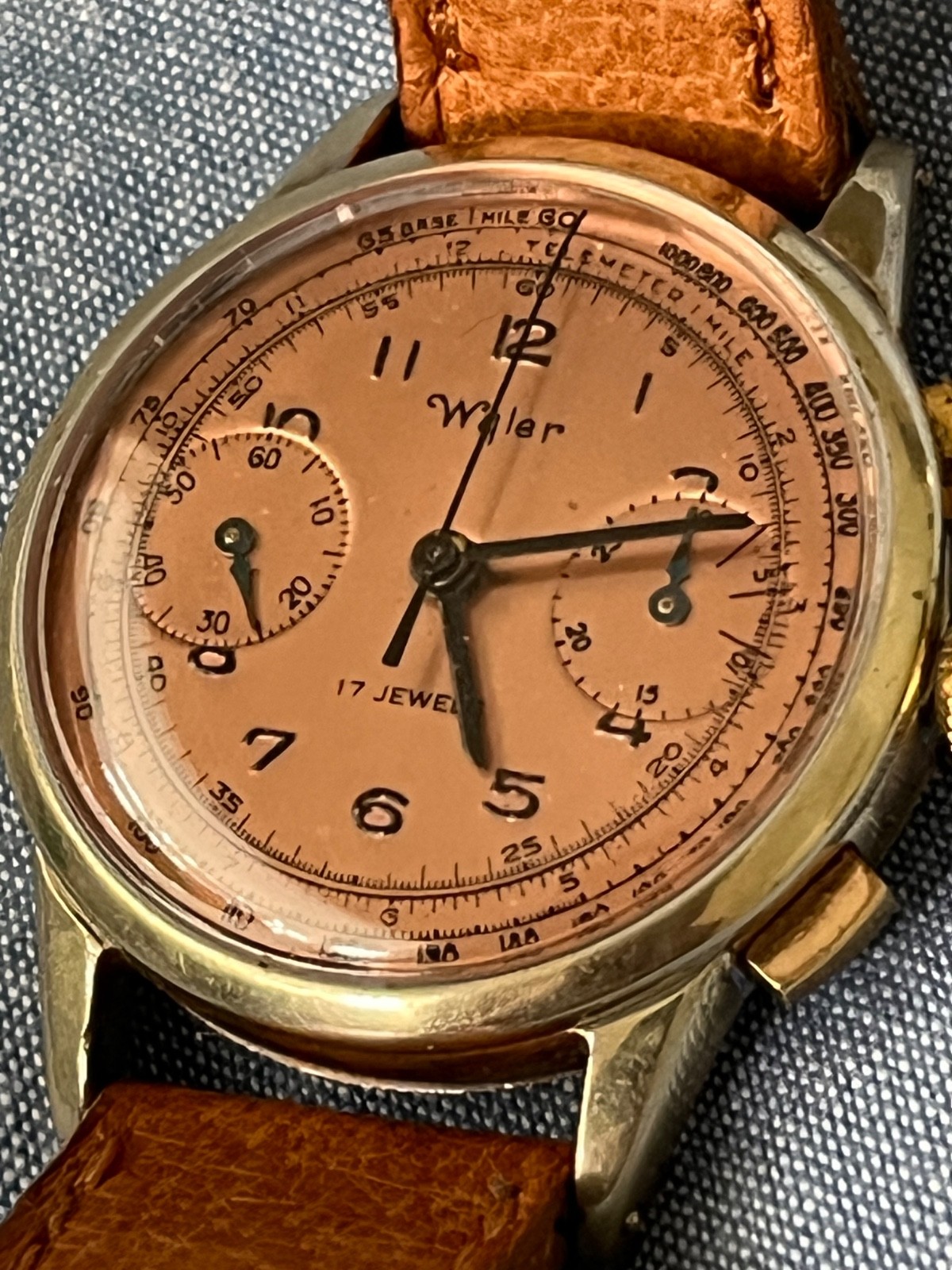 Wyler/Valjoux Copper-dial Chronograph
