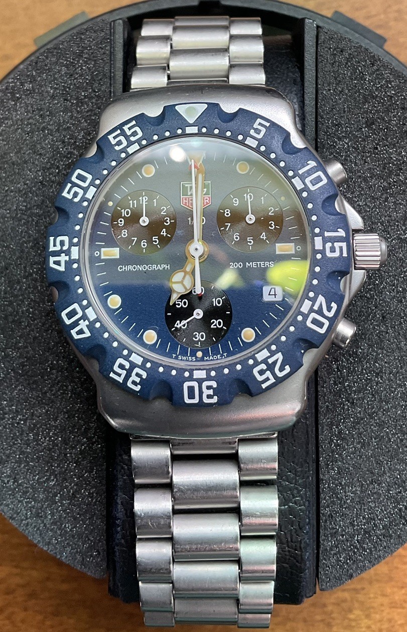 Tag Heuer 570.513 CA1210.BA0493 Formula 1 Chronograph Watch Blue Dial 38mm B&P