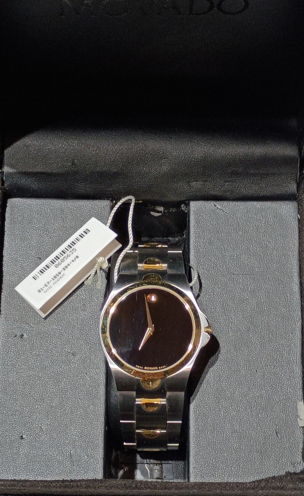 Movado Luno Watch Men’s Black Dial 0605635 **MSRP 1195