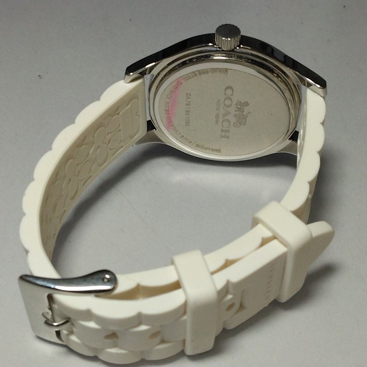 Battery Replacement and Cleaning Completed COACH Quartz Watch 14502525 Rubber Ba