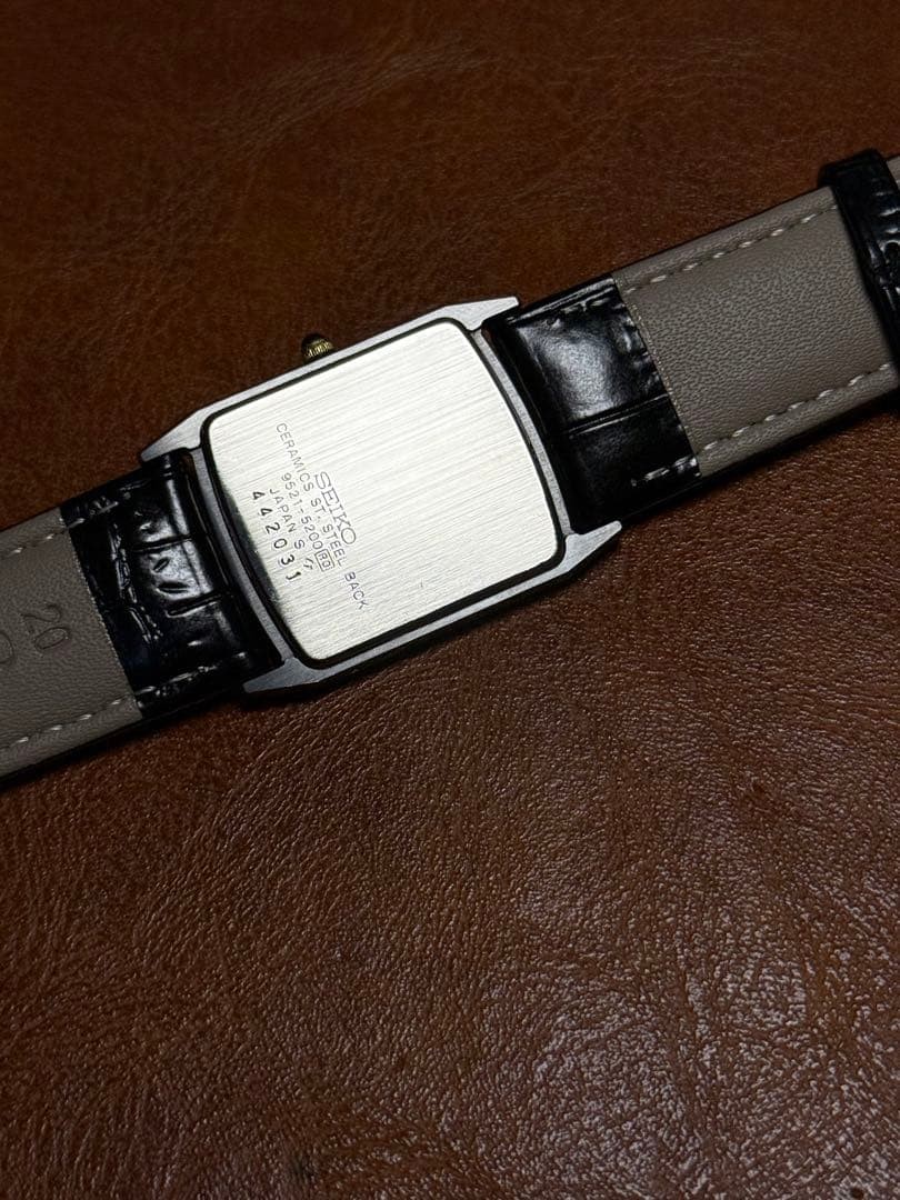 SEIKO Dolce 9521-5200 Ceramic Rectangular Quartz Watch