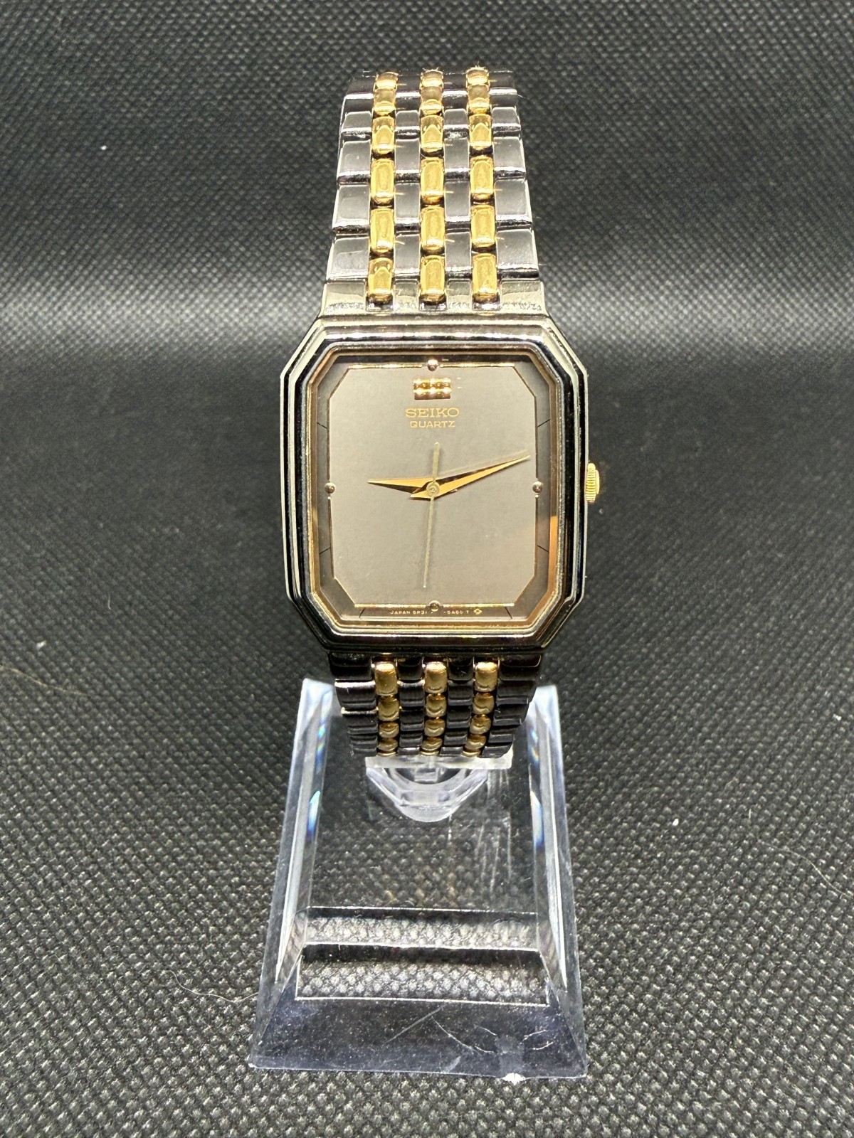 Vintage Seiko Tank 5P31-5A59 Two Tone Quartz Dress Watch Orig. Bracelet Working