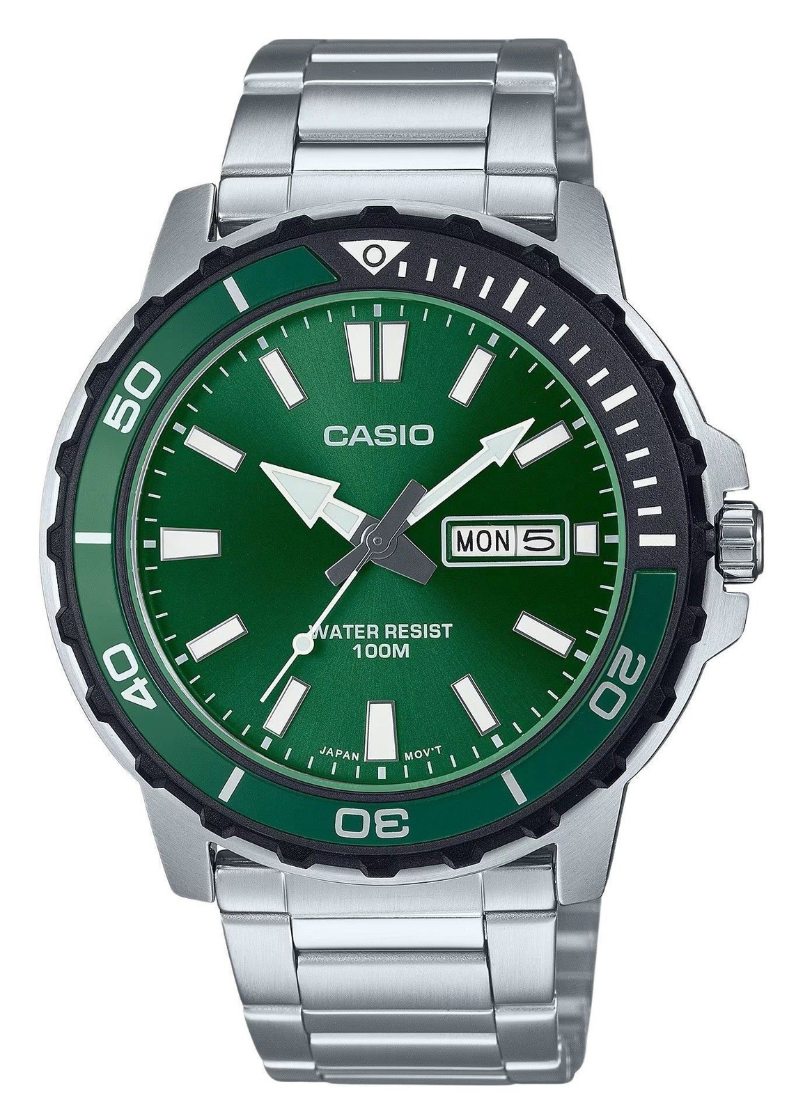 Casio Standard Analog Green Dial Casual 100 m (10 ATM) Men’s Watch MTD-125D-3AV