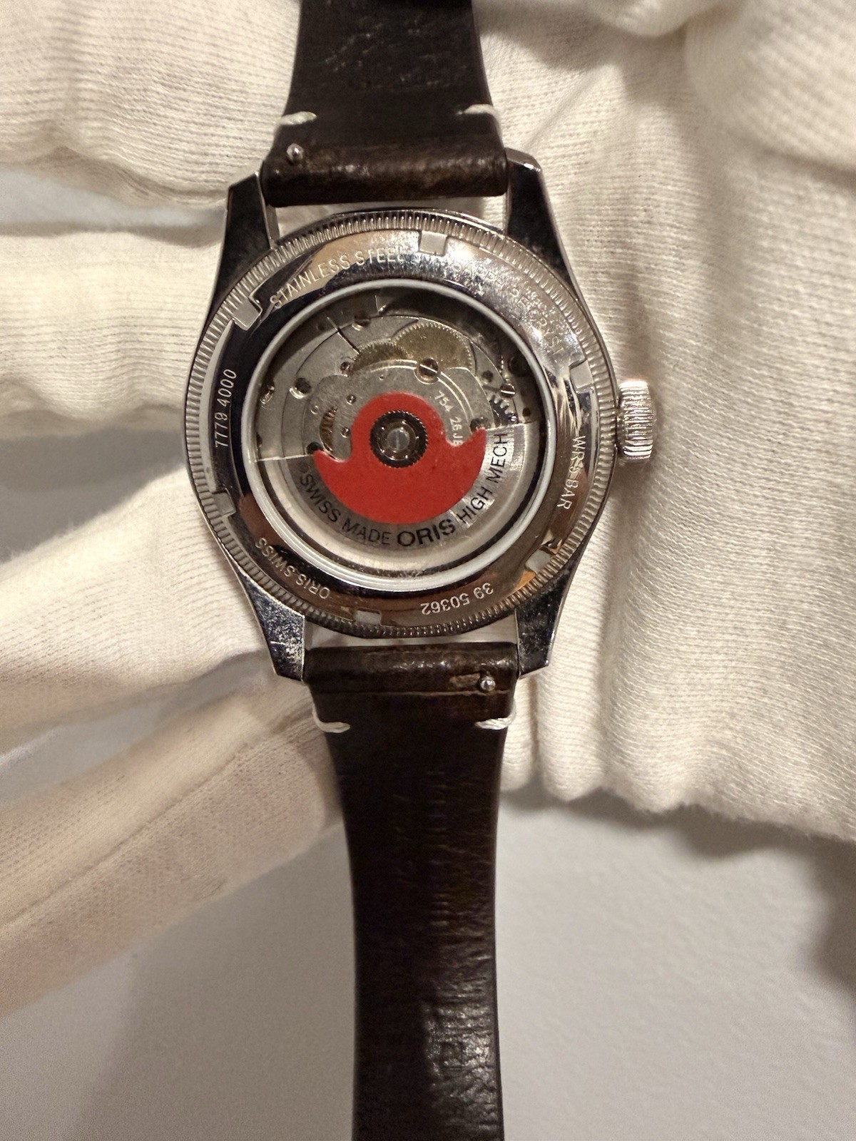 Oris Big Crown Automatic 38mm Gray Dial Brown Leather Strap Box & Papers
