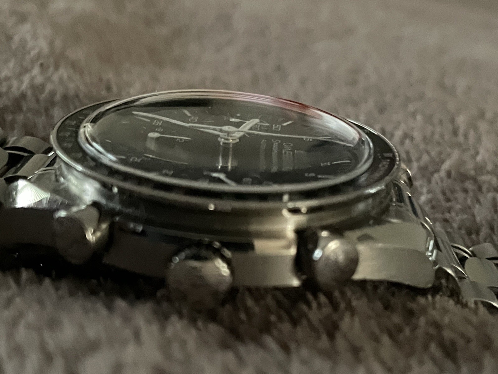 Omega Speedmaster Automatic Reduced 3220 With Box Booklet Hang Tag + Extra Band