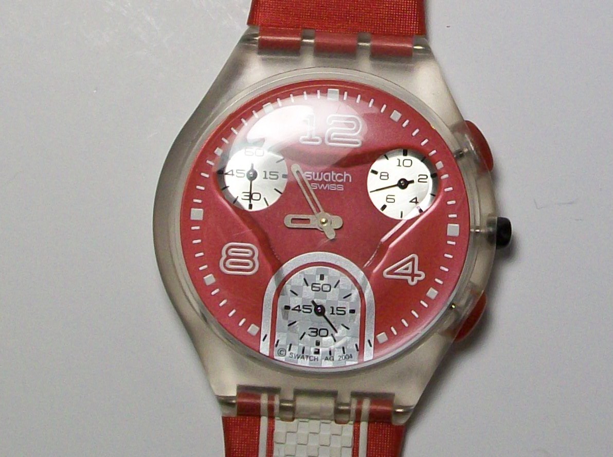 2005 RED SWATCH WATCH SKIN CHRONO SPRING SUMMER COLLECTION