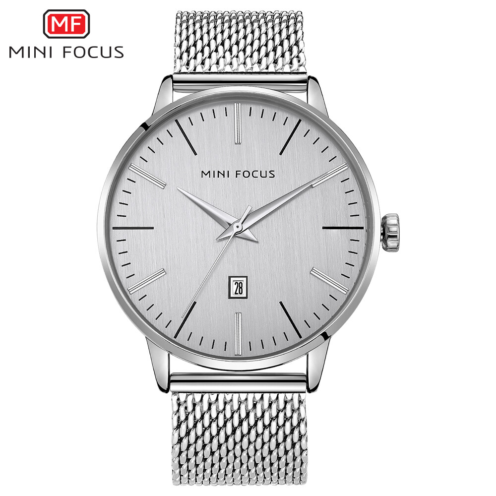 MINI FOCUS Men’s Business Quartz Watch Stainless Steel Strap Watches with Date
