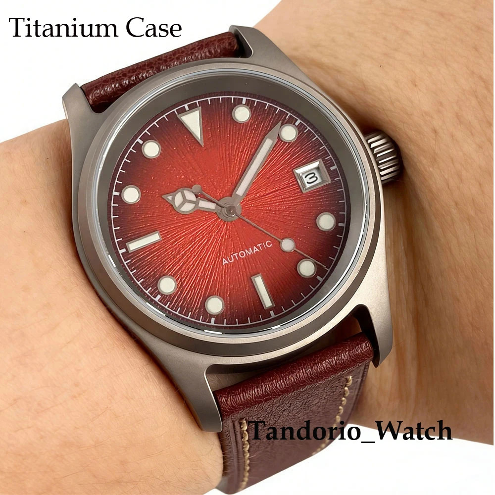 Tandorio 36mm 20ATM Titanium Automatic Pilot Diver Men’s Watch Sapphire Glass