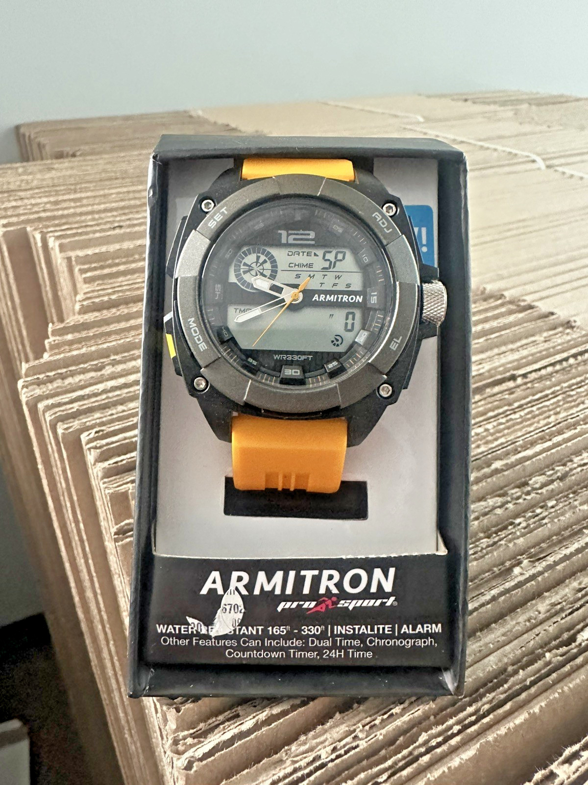 Armitron Unisex Adult Digital Sports Watch Yellow Black Wristwatch INSTALITE NEW
