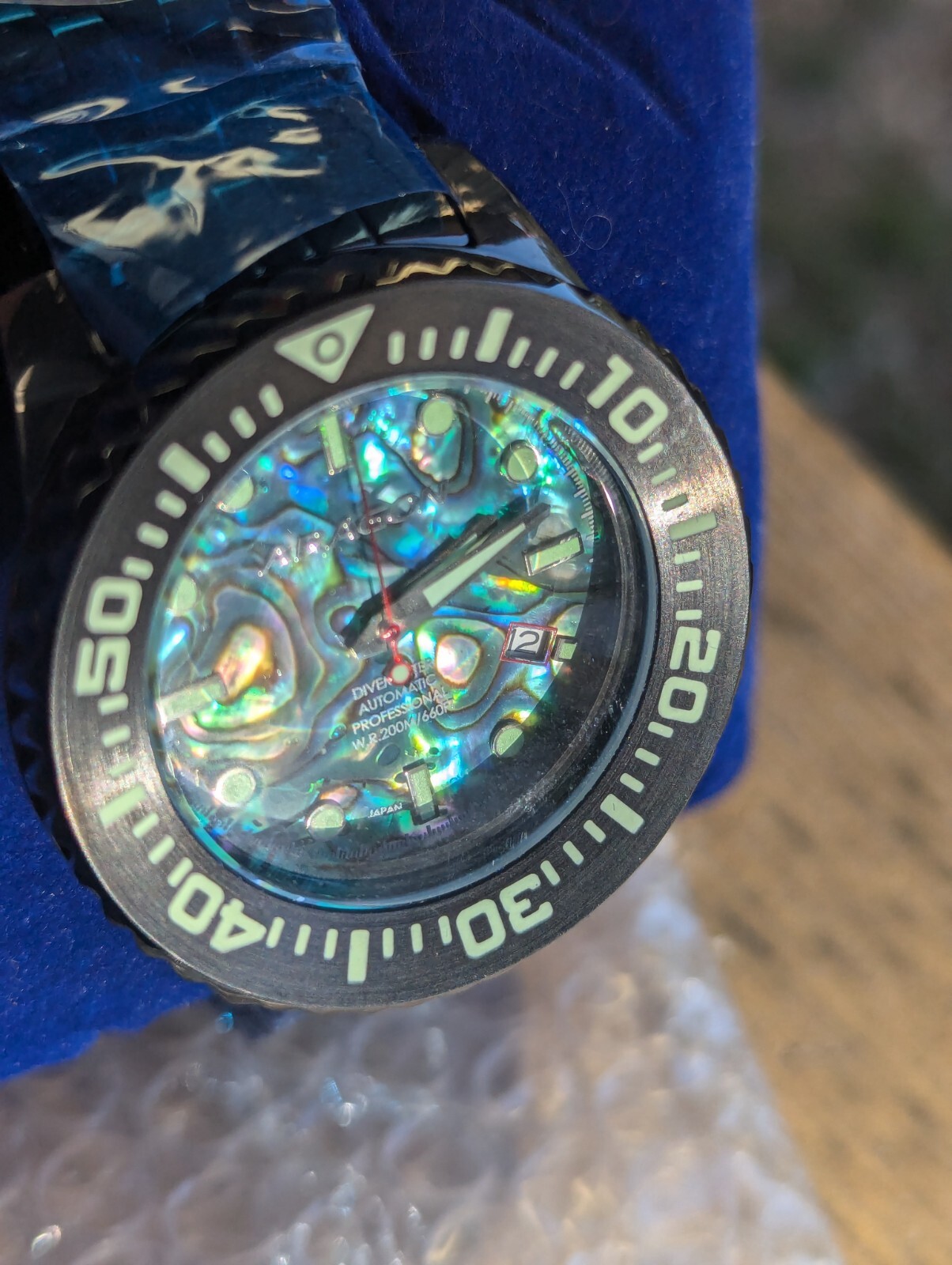 ARAGON Divemaster EVO IP Black 45mm Automatic Abalone NH35 24 Jewels