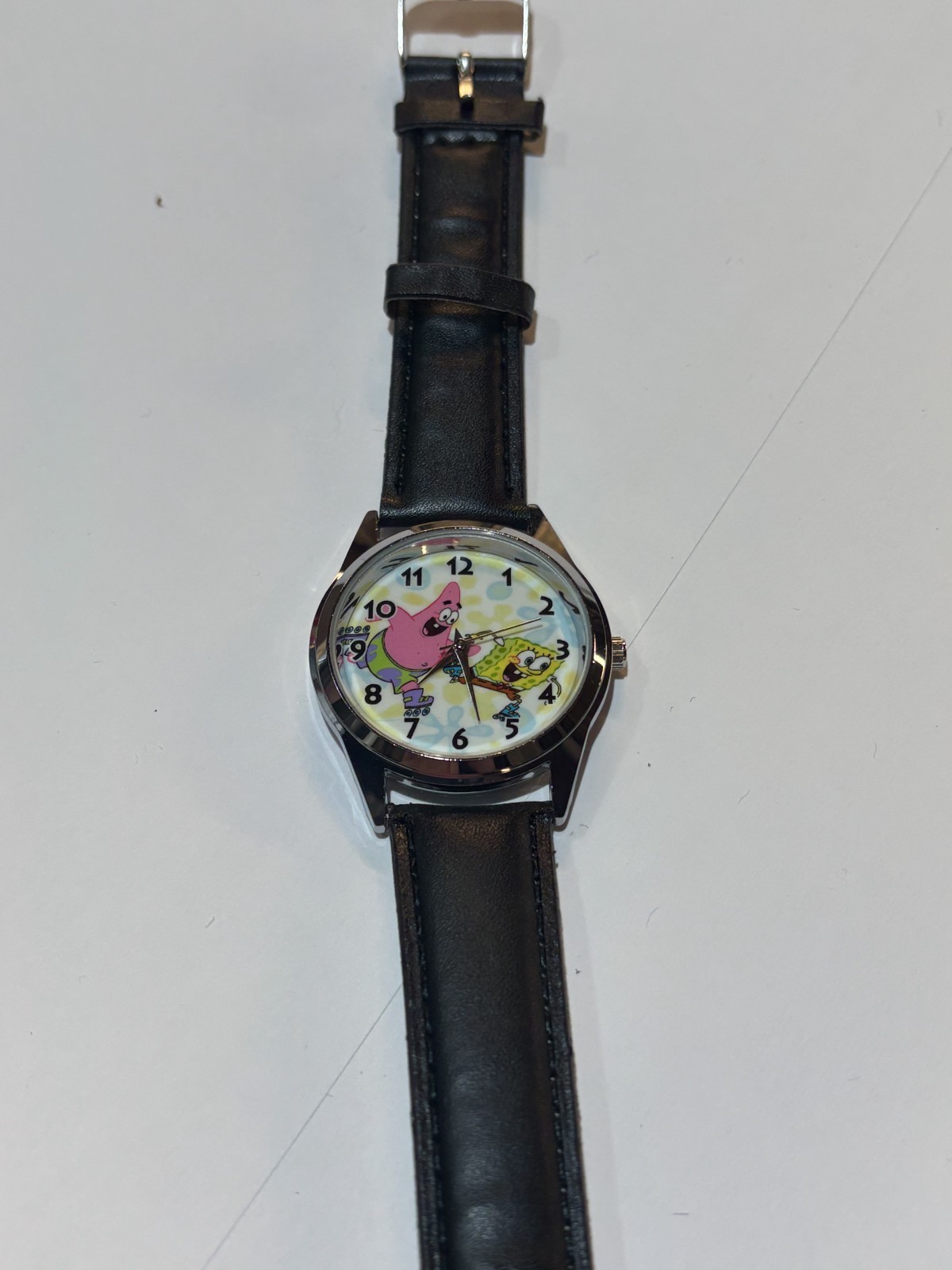 Spongebob Squarepants Character Genuine Leather Band Timepiece