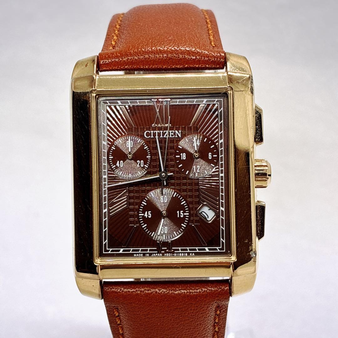Excellent condition Citizen Eco-Drive Chronograph Solar Watch with origina【USED】