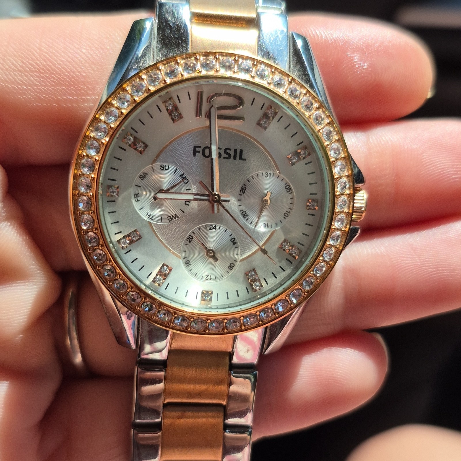 Fossil ES3204 Riley Multi-Function Two-tone Ladies Watch