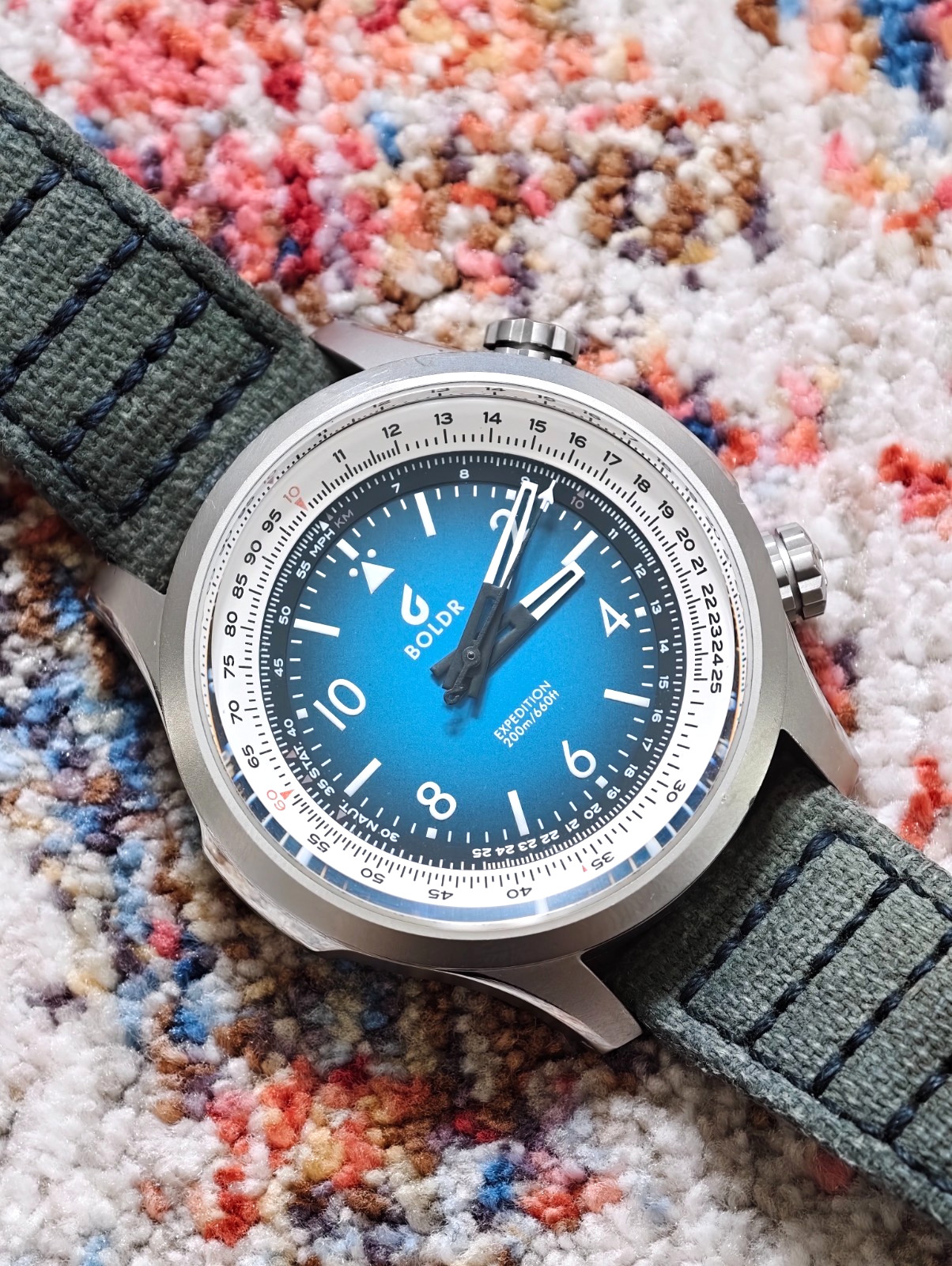 BOLDR Expedition Enigmath Coconico Automatic 200m Blue Dial Slide Rule – 41mm