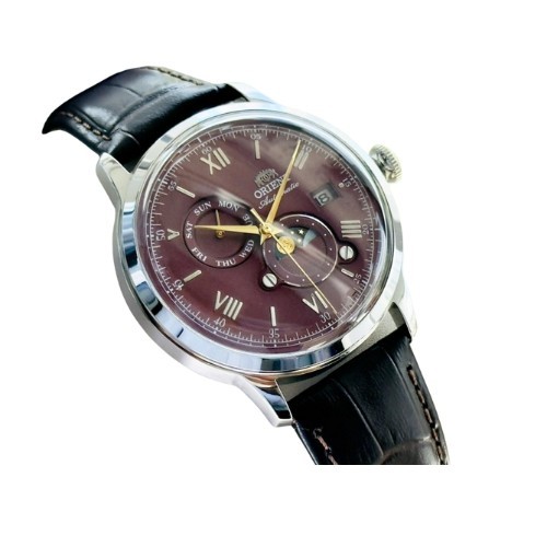 Orient Bambino Automatic Red Dial Day Date Men’s Watch RE-AK0807R