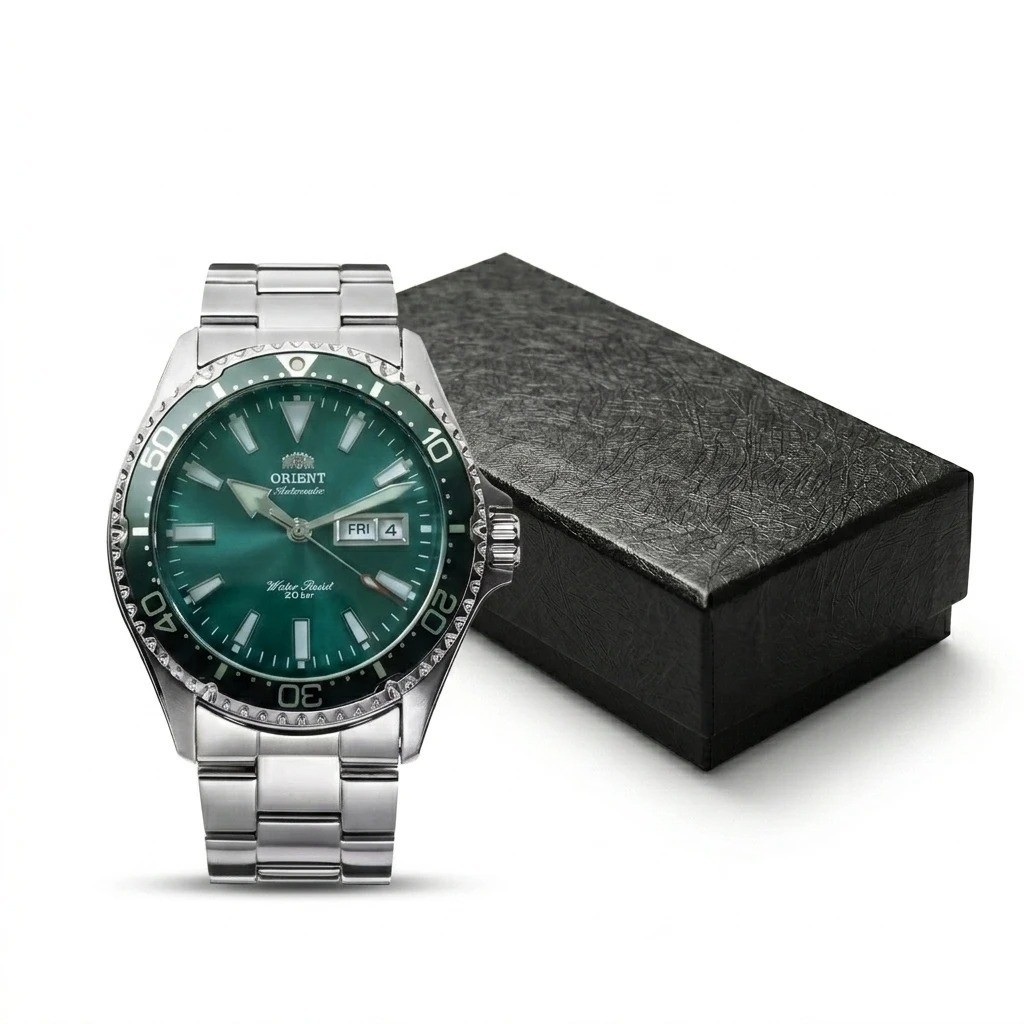 Orient Men’s Automatic Dive Watch 20Bar Water Resistant Luminous Day Date Steel