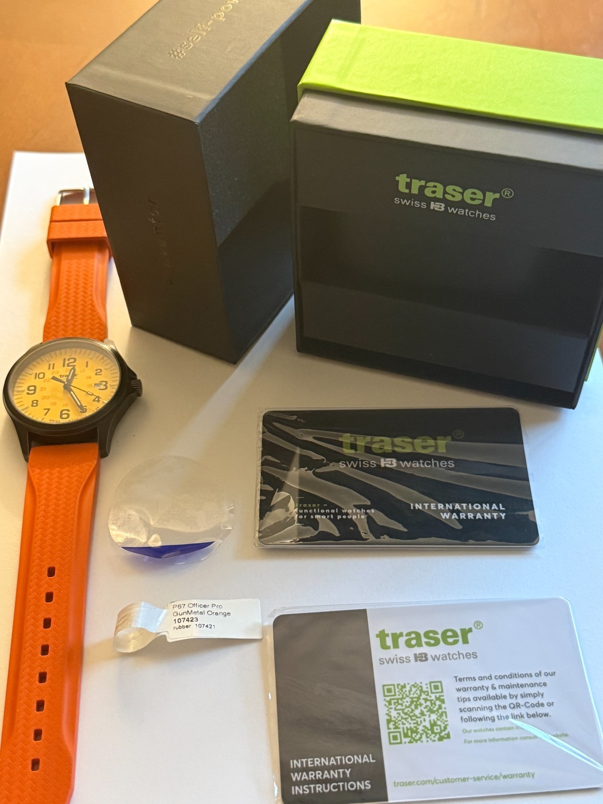 Traser P67 Officer Pro GunMetal Orange Tritium Watch 107423 – No Tariffs