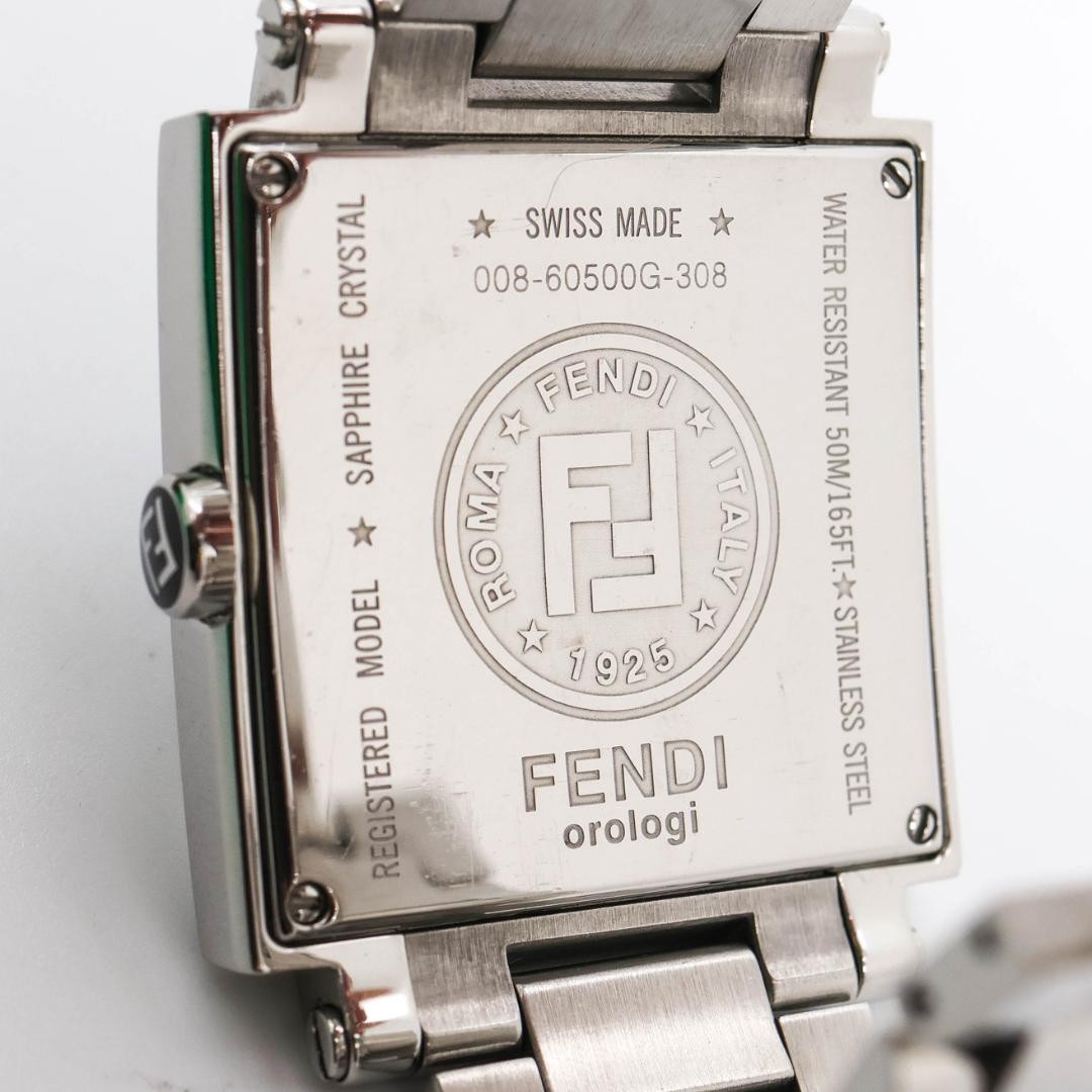 FENDI working watch ZUCCA dial date square Roman 3869