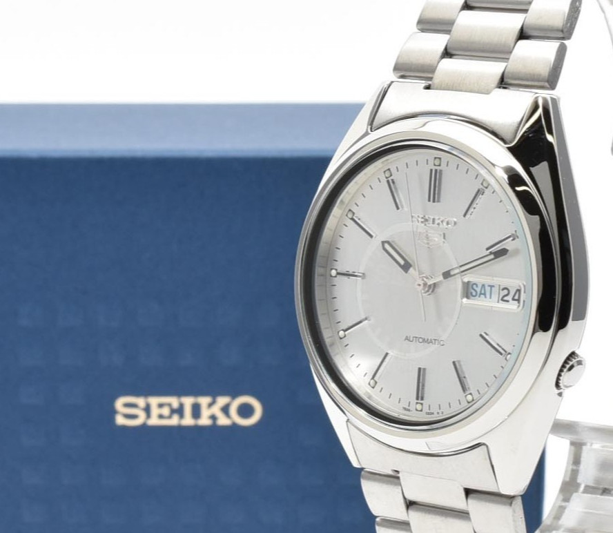 [MINT/BOX] SEIKO 7S26-3040 Silver Dial Day-Date Automatic Watch Mens From JAPAN