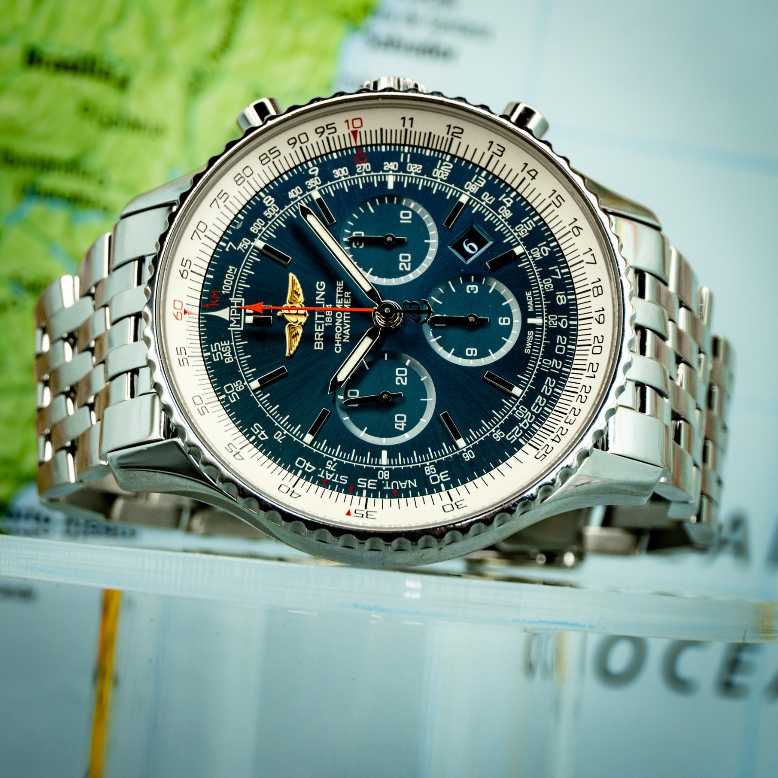 Breitling Navitimer 01 | Ref AB012721/C889 | 46 | Aurora Blue | Steel | Full Set