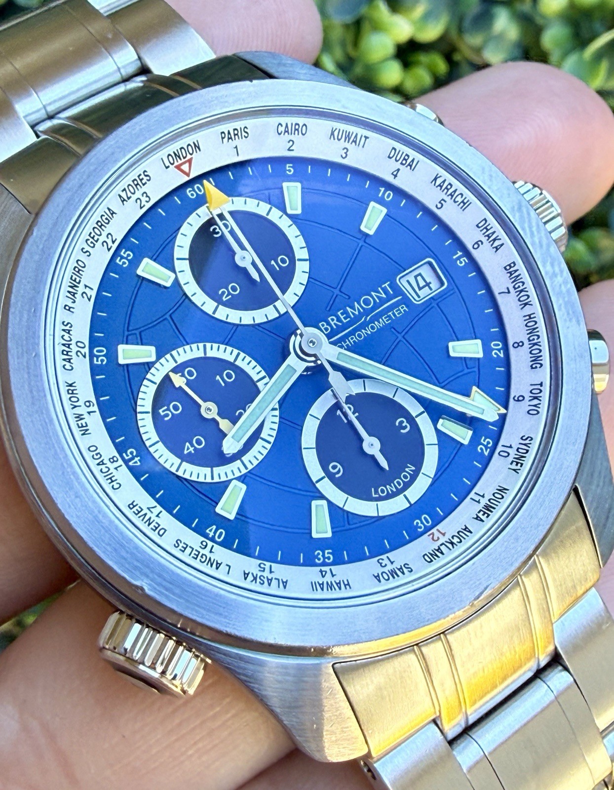 Bremont Blue Dial World Timer ALT1-WT-BL Full Set w/ Extra Straps 43mm Chrono