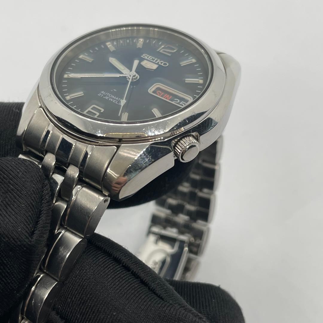 Seiko 5 Transparent back navy dial 7S26 01V0 Working Includes box From Japan