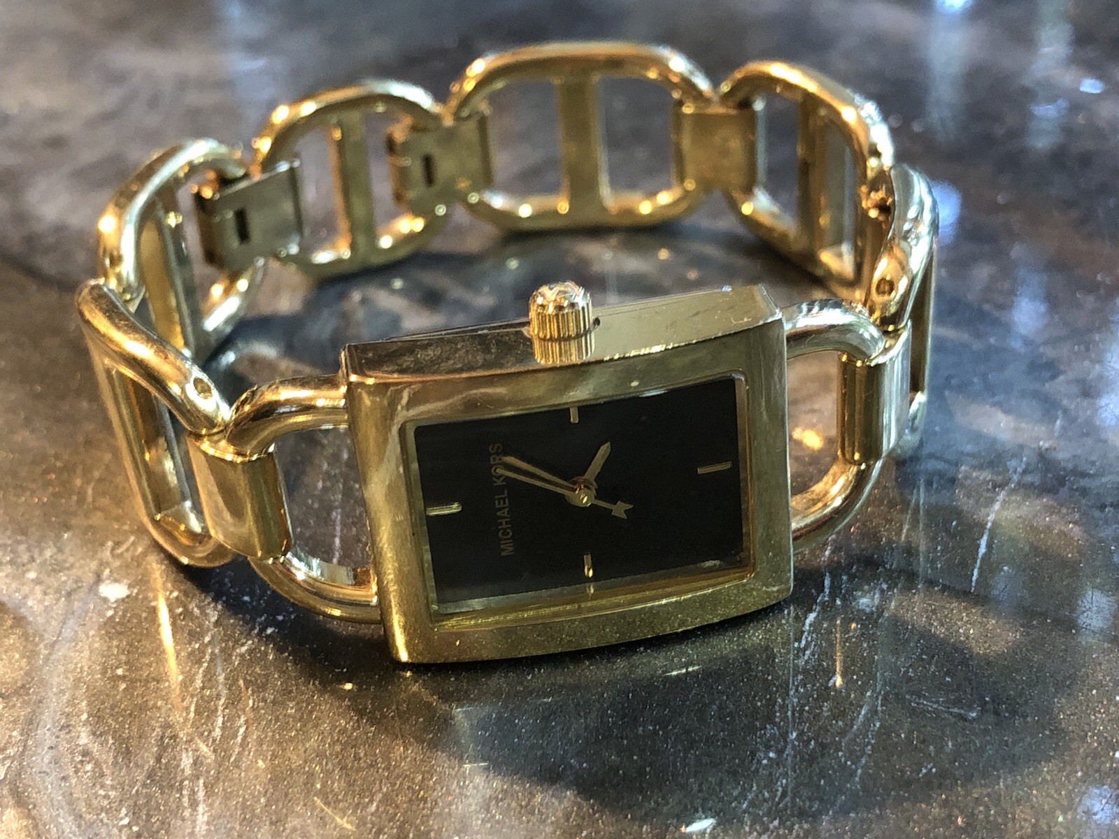 ✨🌟🛍️ RETIRED & RARE Early MICHAEL KORS Gold Link DESIGNER WATCH Bracelet ✨