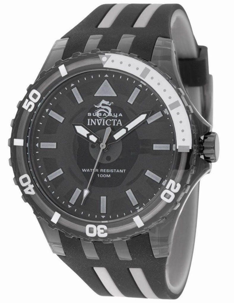 Invicta Subaqua Men’s Quartz Analog Watch, 100m, Rotating Bezel, Black/Gray