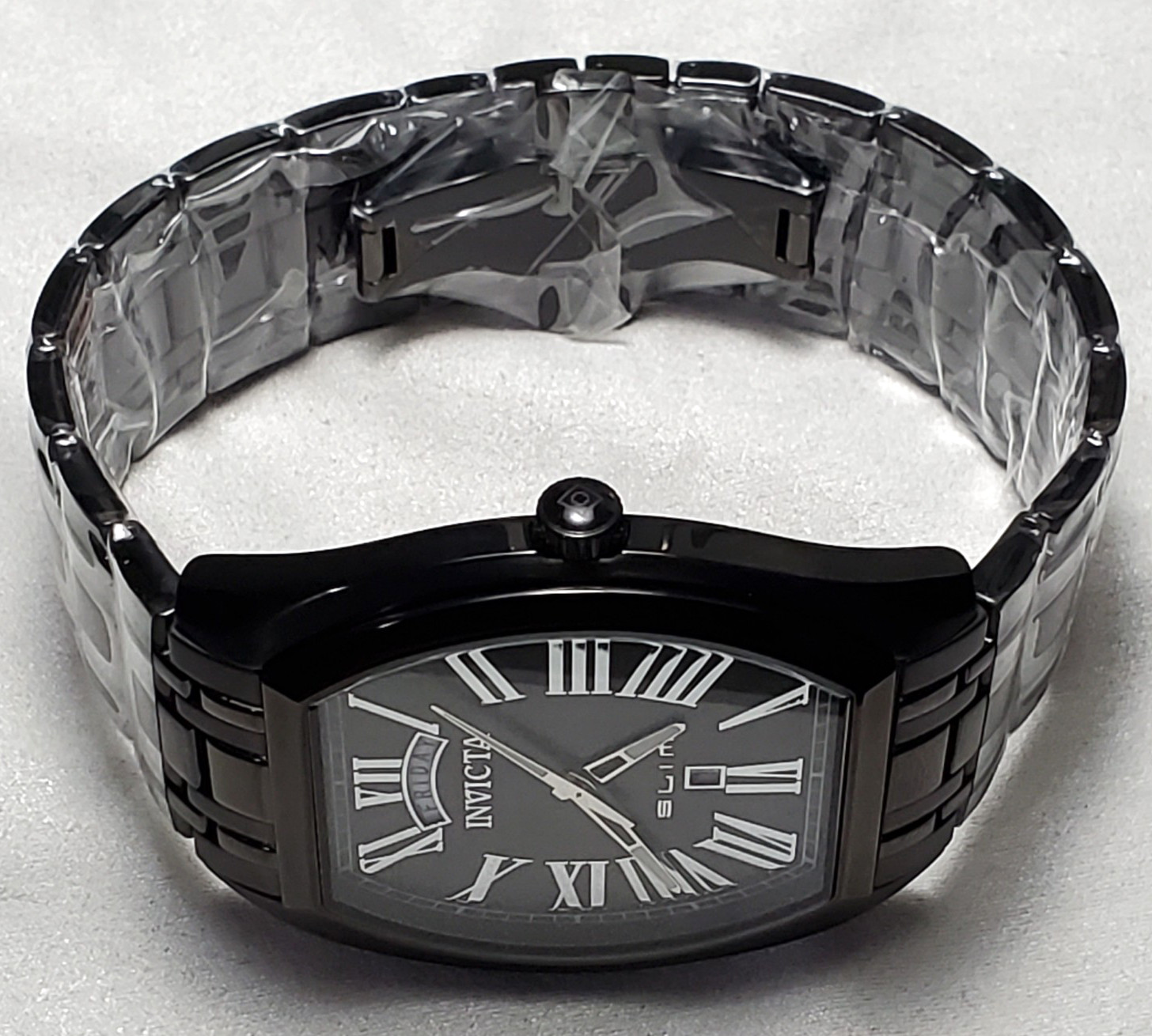 INVICTA GENT’S WATCH SLIM BLACK DAY/DATE STAINLESS STEEL 48mm