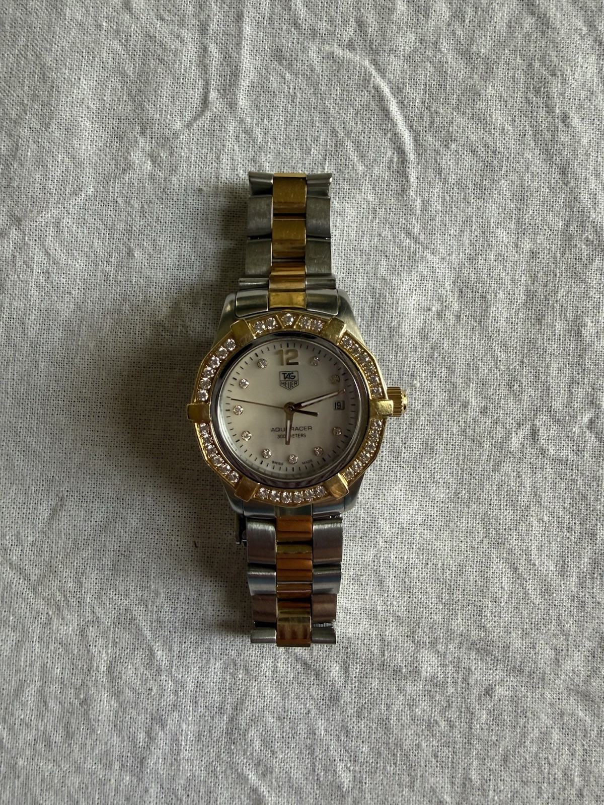TAG Heuer Aquaracer Women’s Two-Tone Diamond Bezel Mother of Pearl Watch