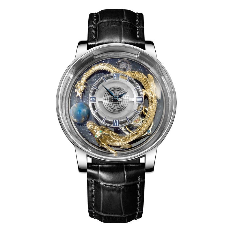 PINDU Men’s Quartz Watch Celestial Dragon Openwork Starry Sky 3ATM Waterproof