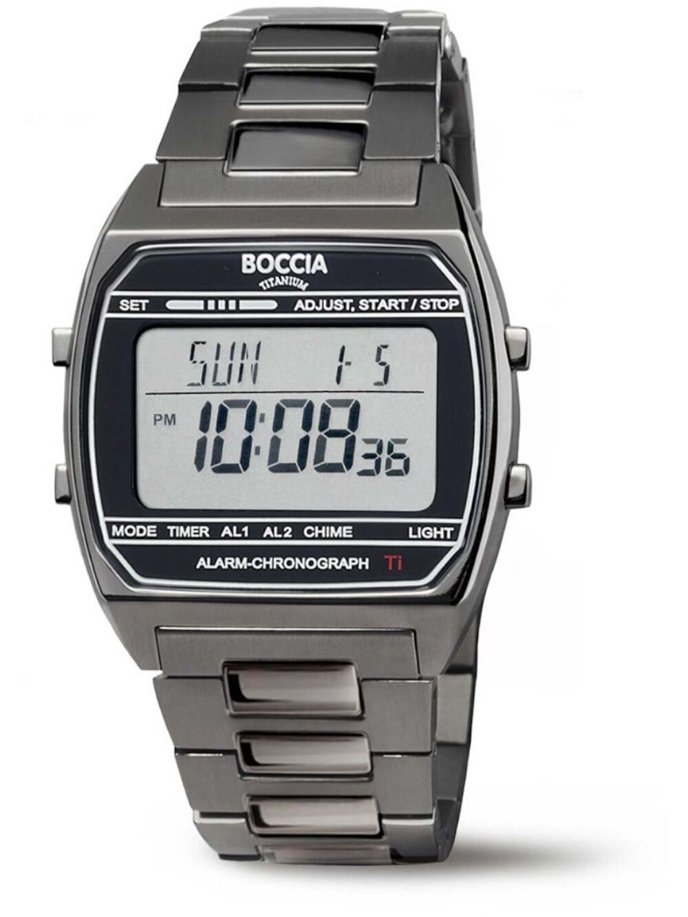 Boccia 3738-07 Mens Watch Titanium Digital Chronograph 37mm 5ATM