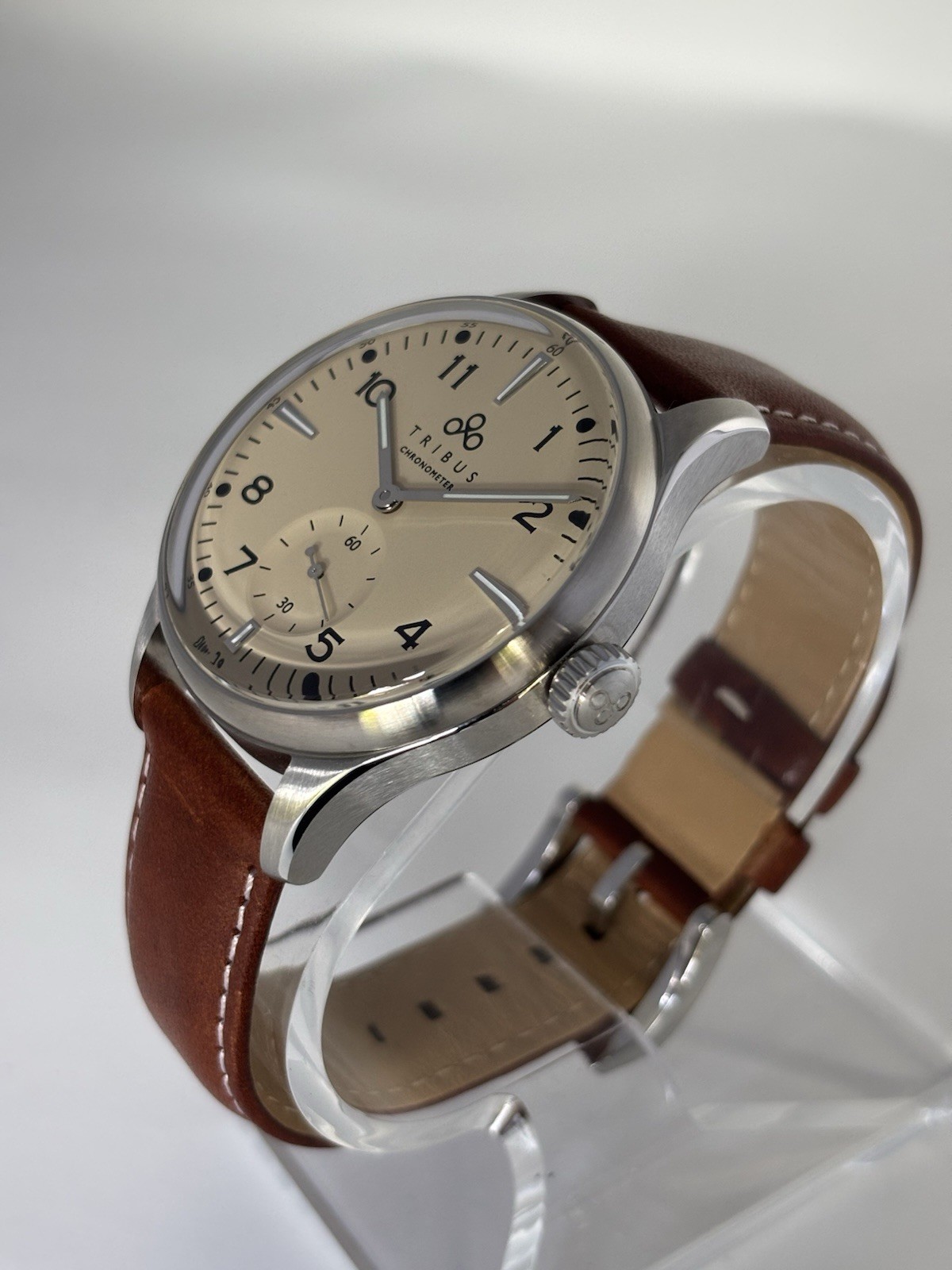 Tribus TRI-01 Small Second COSC Men’s Automatic Watch – Cream
